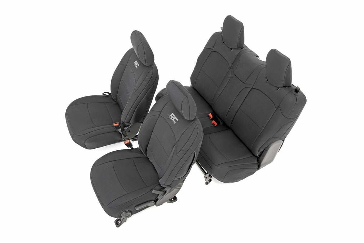 Fits Jeep Wrangler JL 4WD (2018-2024) Seat Covers; Front and Rear; 91020