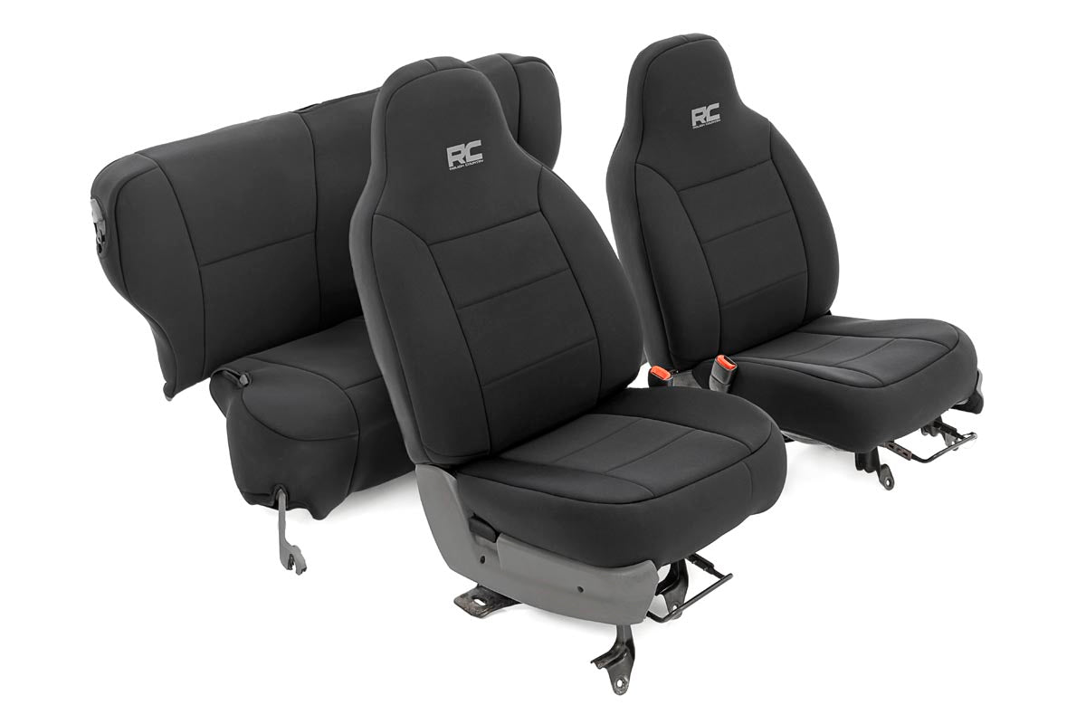 Fits Jeep Cherokee XJ (84-96) Seat Covers; Non Detach Headrest FR & Rear; 91021A