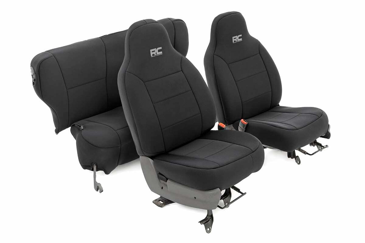 Fits Jeep Cherokee XJ (84-96) Seat Covers; Non Detach Headrest FR & Rear; 91021A