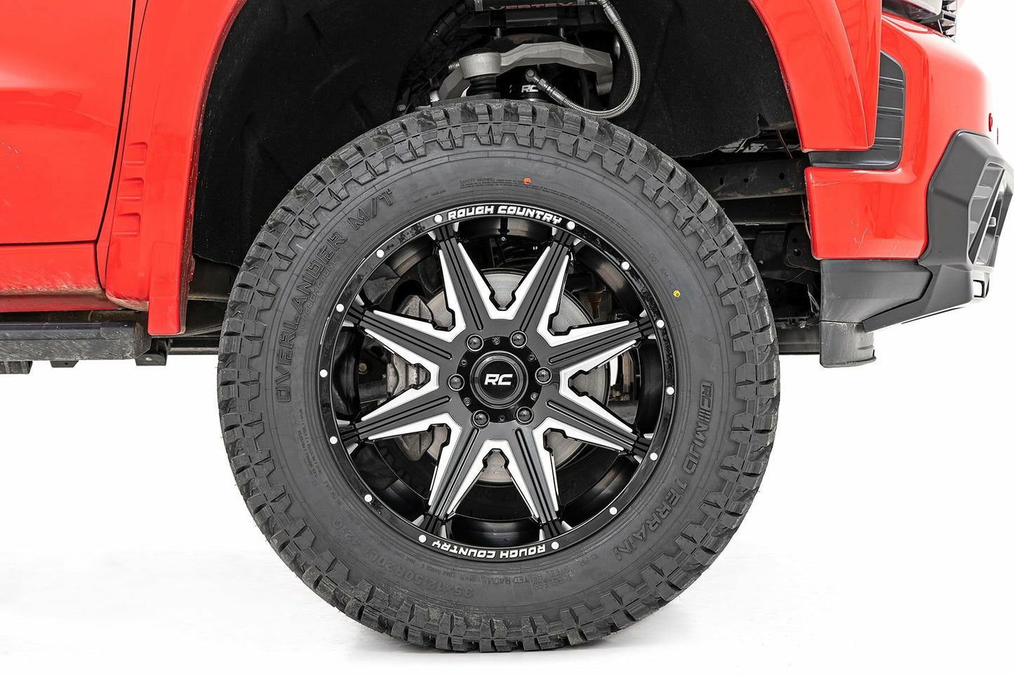 Rough Country 91M Series Wheel; One-Piece; Black; 20x12; 8x180; -44mm 91201206M