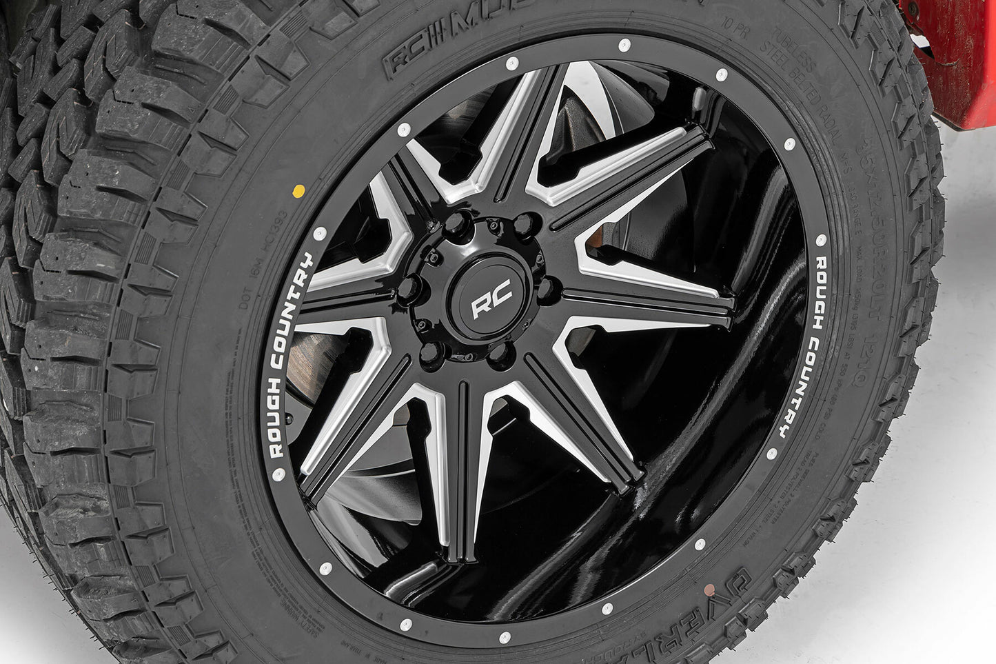 Rough Country 91M Series Wheel; One-Piece; Black; 20x12; 8x6.5; -44mm 91201210M