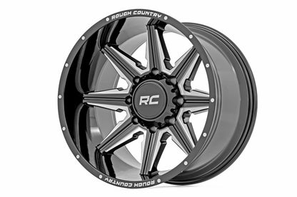 Rough Country 91M Series Wheel; One-Piece; Black; 20x12; 8x6.5; -44mm 91201210M