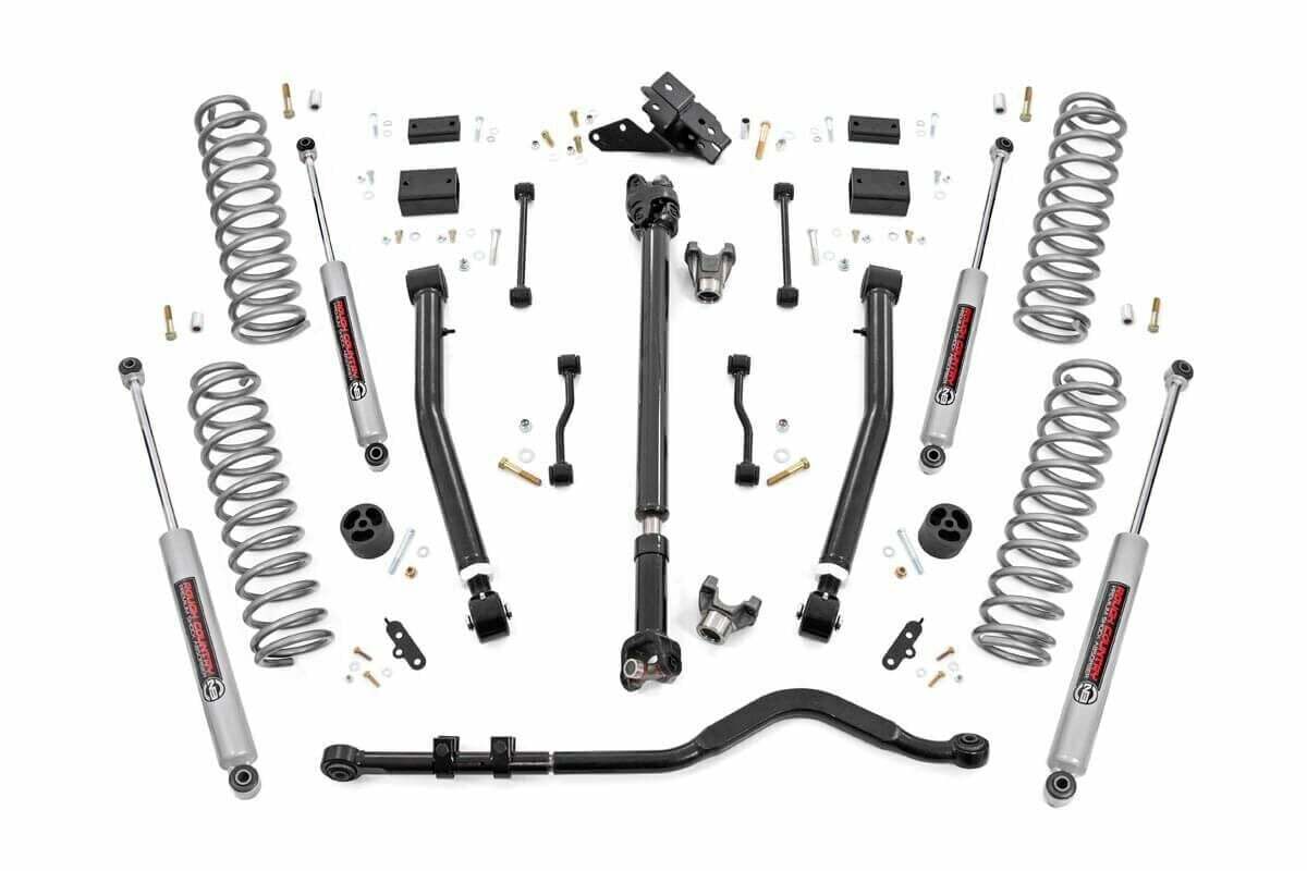 Fits Jeep Wrangler Unlimited 4WD (2024) 3.5" Lift Kit; Adj Lower; FR D/S; 91530