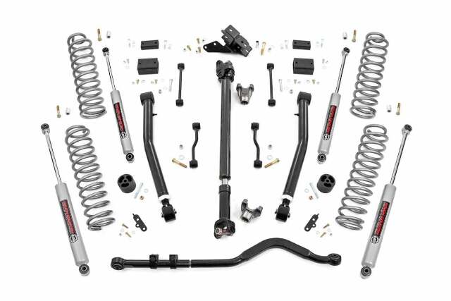 Fits Jeep Wrangler Unlimited 4WD (2024) 3.5" Lift Kit; Adj Lower; FR D/S; 91530