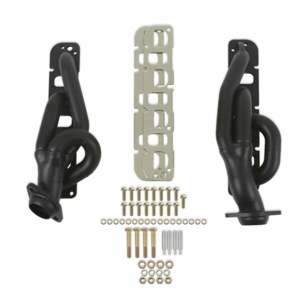 Flowtech 91950FLT -  Shorty Headers - Black Painted - 2009-2020 Dodge Ram 1500 HEMI V-8 5.7L, Tube Size 1-3/4 O.D.