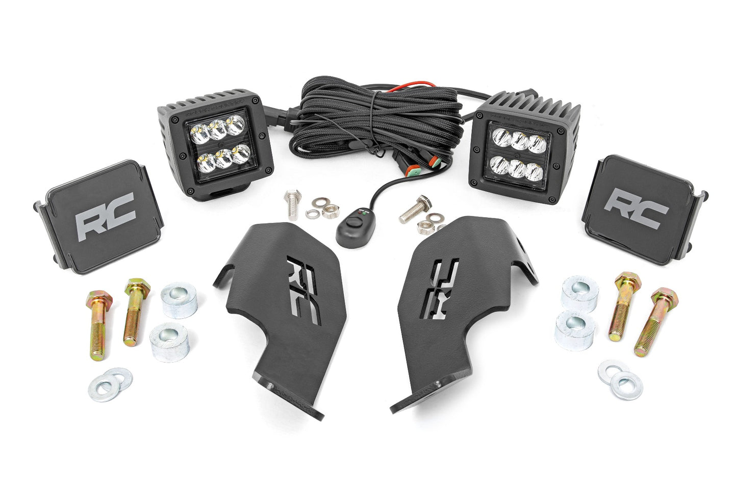 Fits Honda Talon LED Light Kit; Cage Mount; 2" Black Pair; 92032