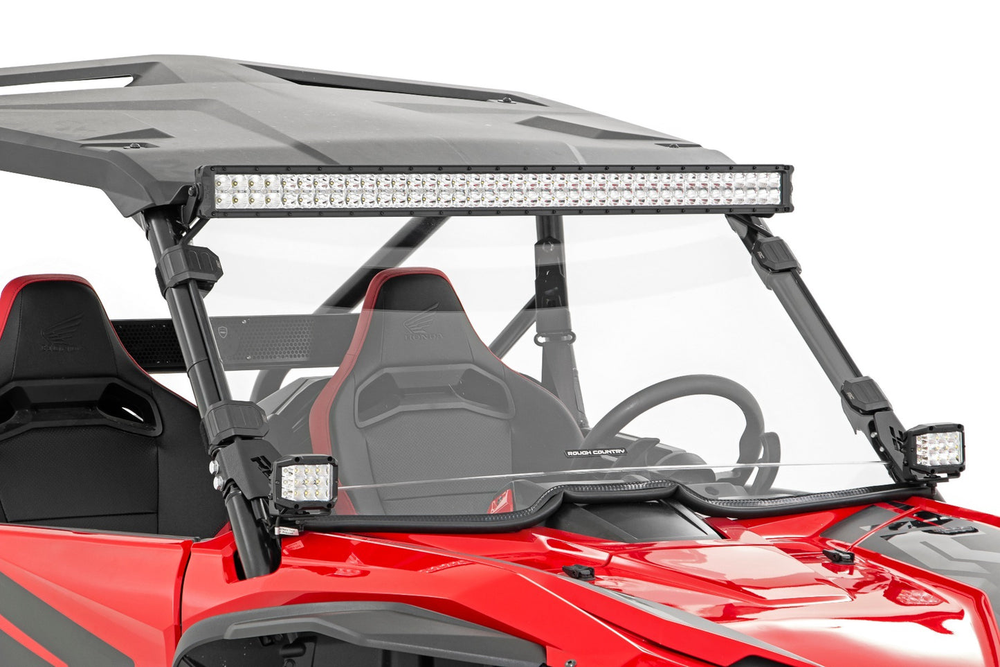 Fits Honda Talon 1000 LED Light; Cage Mount; 2" Black Pair; Amber DRL; 92033