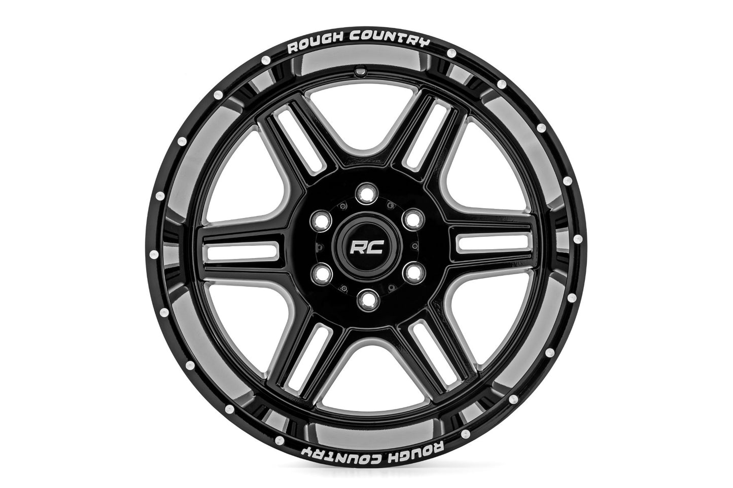 Rough Country 92 Series Wheel Machined Black 20x12 8x6.5 -44mm 92201210