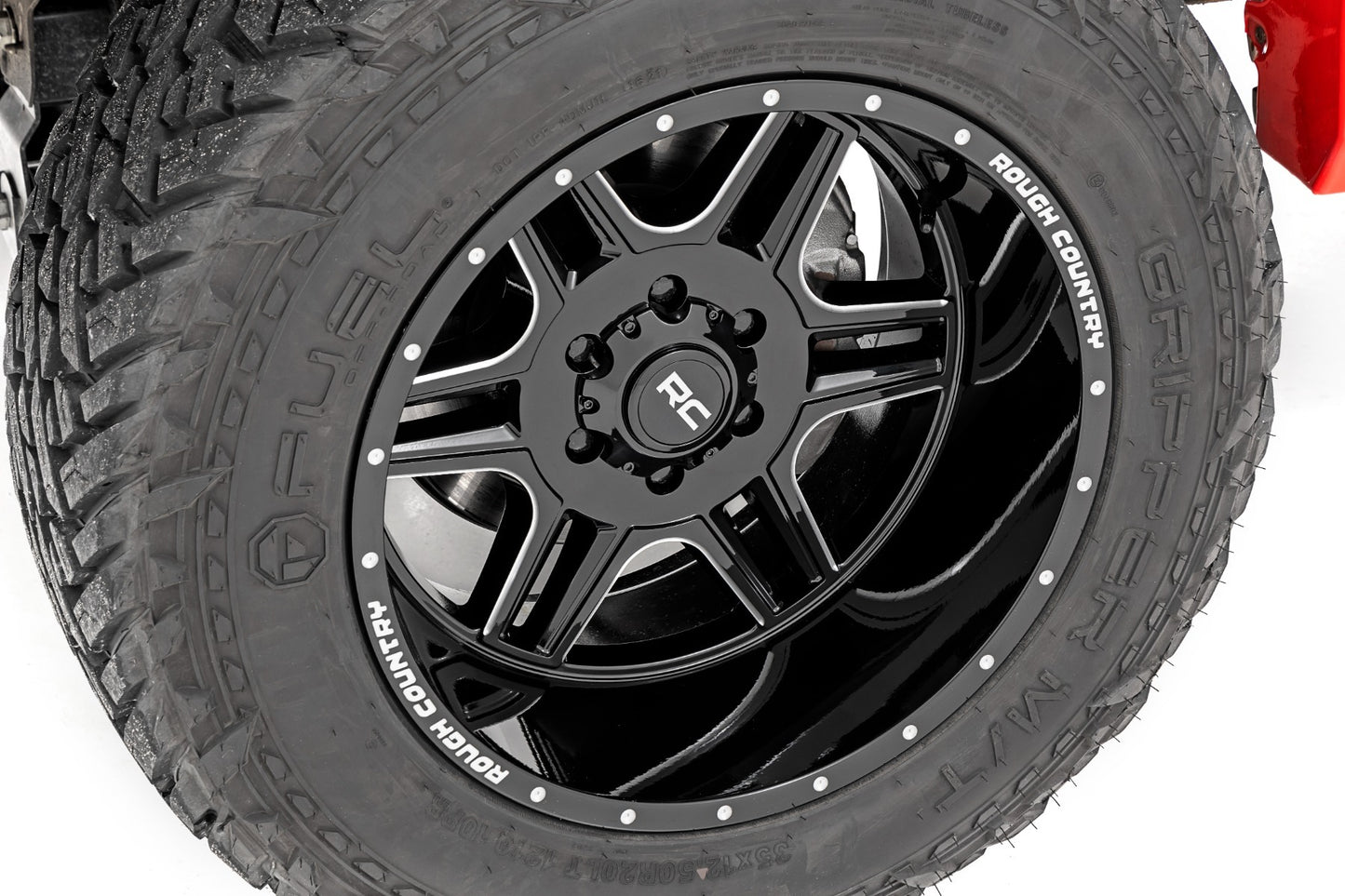 Rough Country 92 Series Wheel Machined Black 20x12 6x5.5 -44mm 92201212