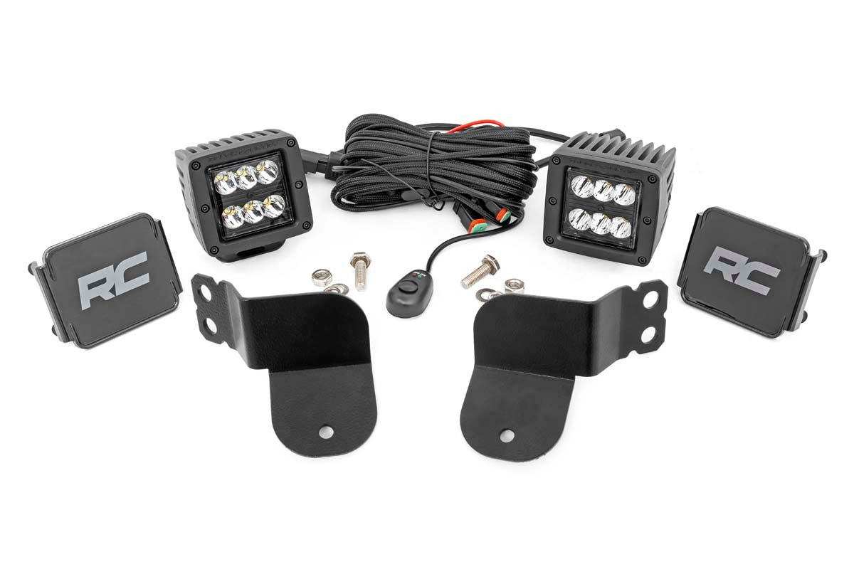 Fits Polaris General/General XP LED Light; Cage Mount; 2" Black Pair; Spot 93022