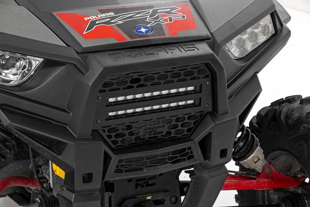 Fits Polaris RZR XP 1000 Grille Kit; 10" Black Slimline LED Pair; 93041