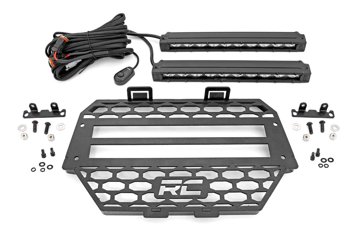 Fits Polaris RZR XP 1000 Grille Kit; 10" Black Slimline LED Pair; 93041