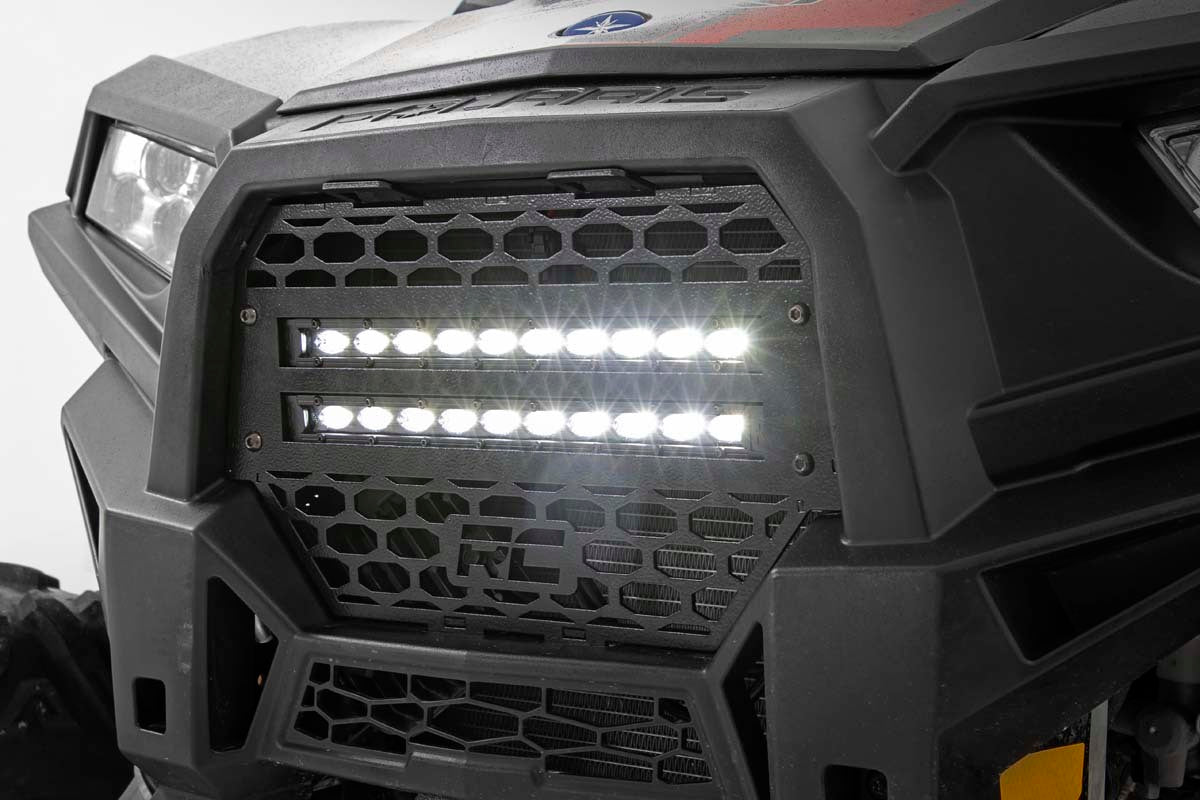Fits Polaris RZR XP 1000 Grille Kit; 10" Black Slimline LED Pair; 93041