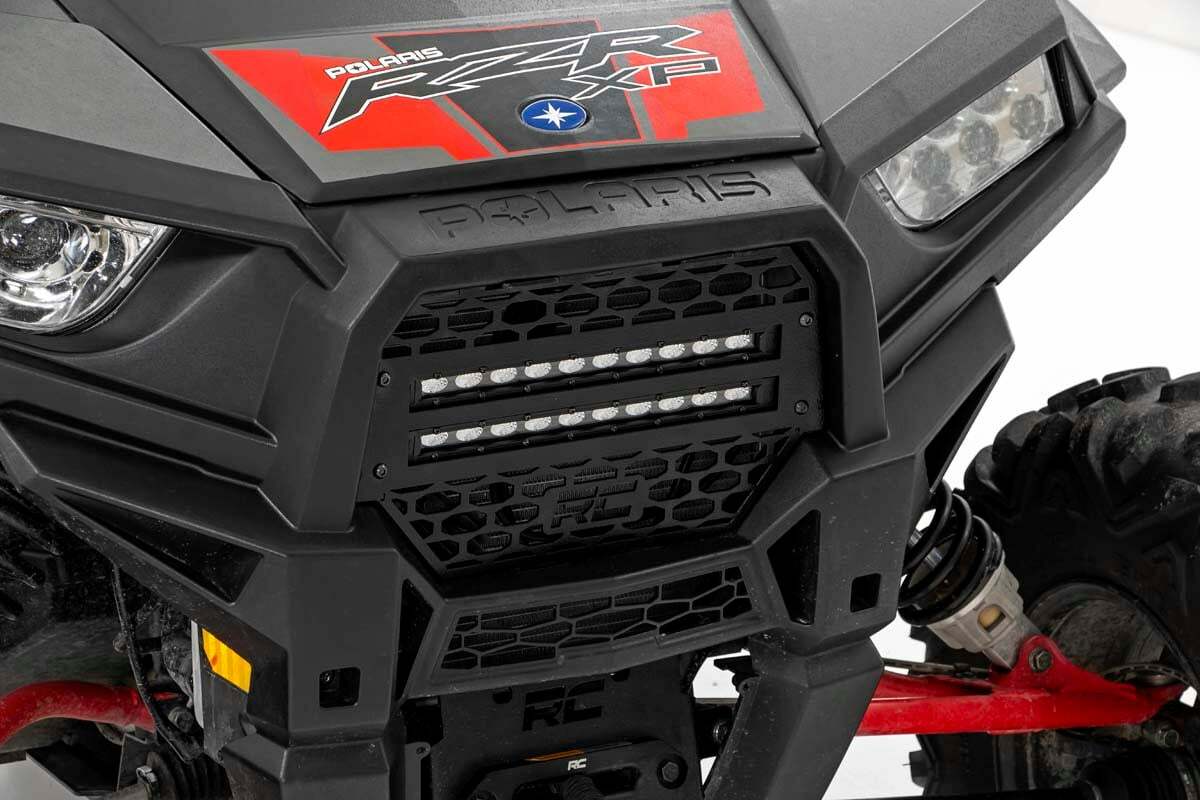 Fits Polaris RZR XP 1000 Grille Kit; 10" Black Slimline LED Pair; 93041