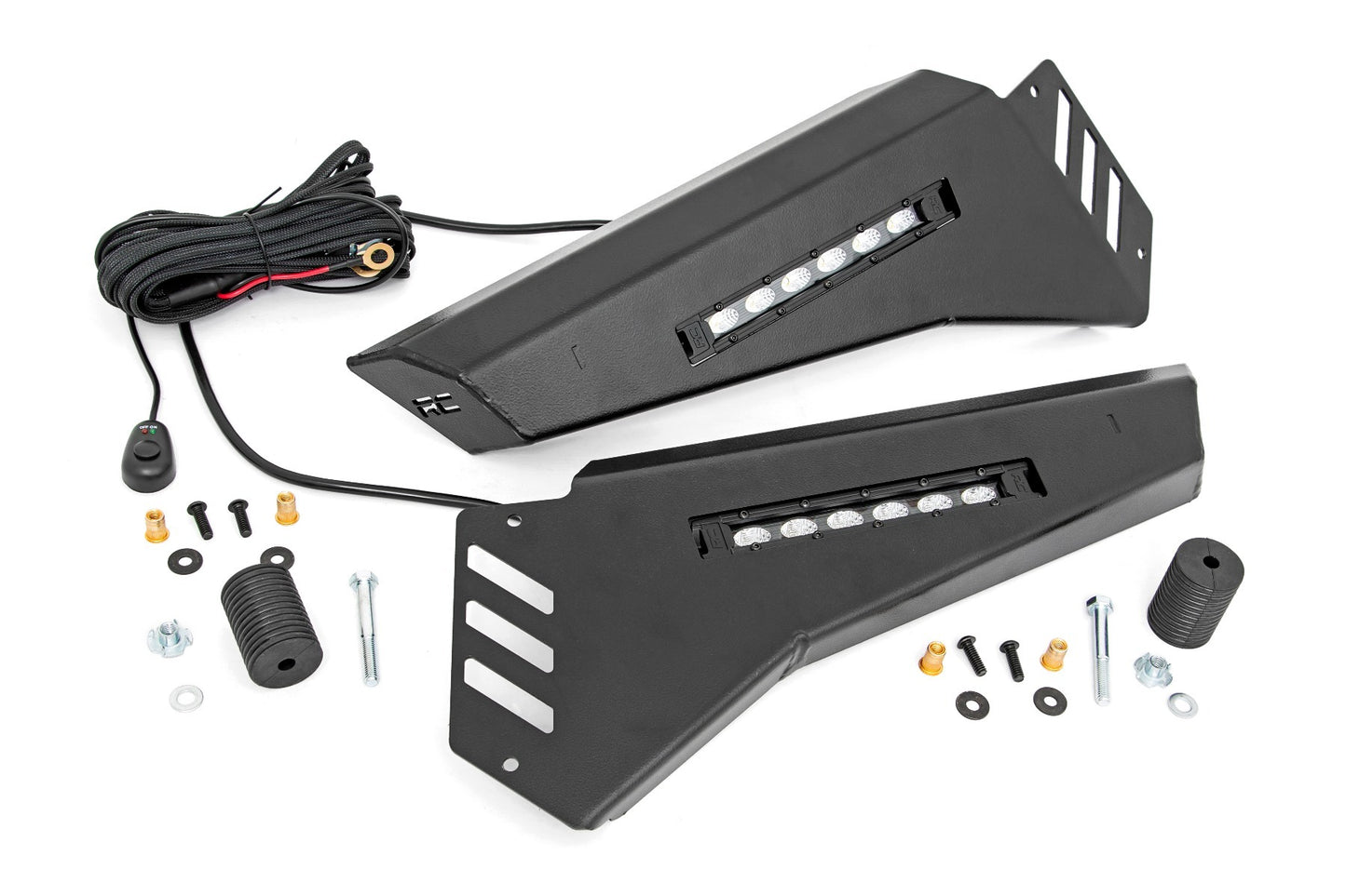 Fits Polaris Ranger 1000 Bumper Wings 6" Black Slimline LED Pair 93044
