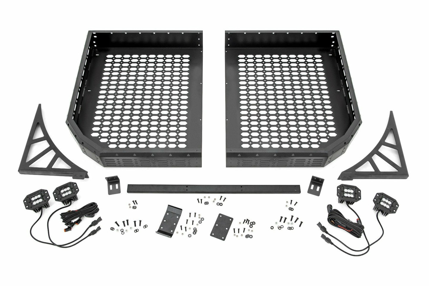 Fits Polaris Ranger 1000 Cargo Rack Dual 2" Black LED Pairs Flush Mount 93057