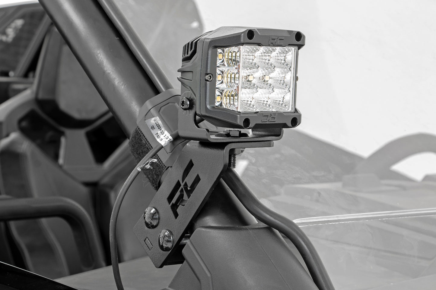 Fits Polaris RZR PRO XP LED Light Kit "A" Pillar Mount 2" Black Pair Spot 93076