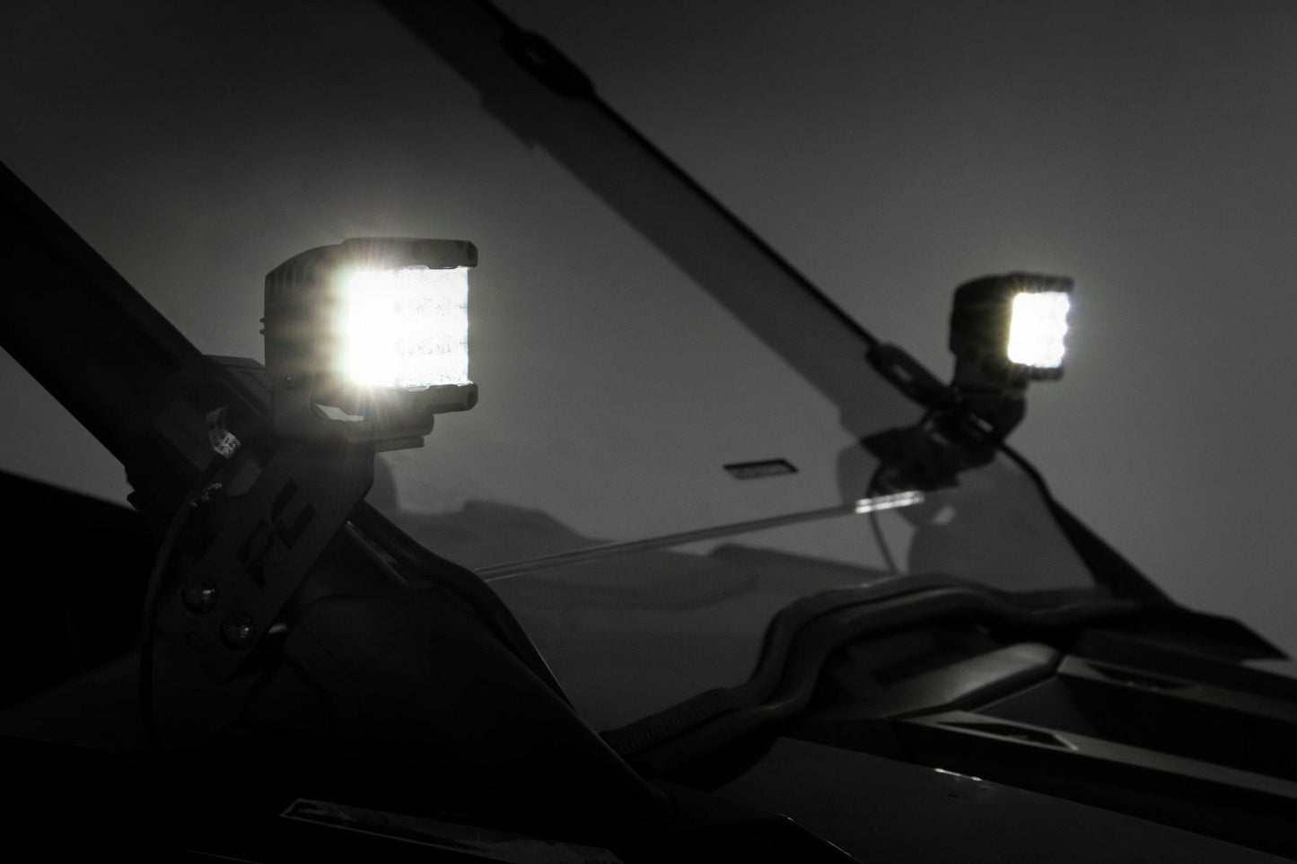 Fits Polaris RZR PRO XP LED Light Kit "A" Pillar Mount 2" Black Pair Spot 93076