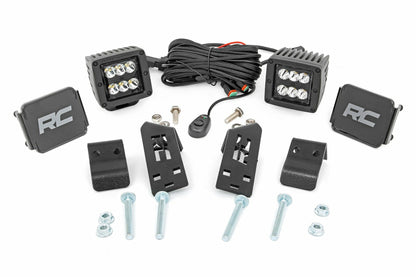 Fits Polaris RZR PRO XP LED Light Kit "A" Pillar Mount 2" Black Pair Spot 93076