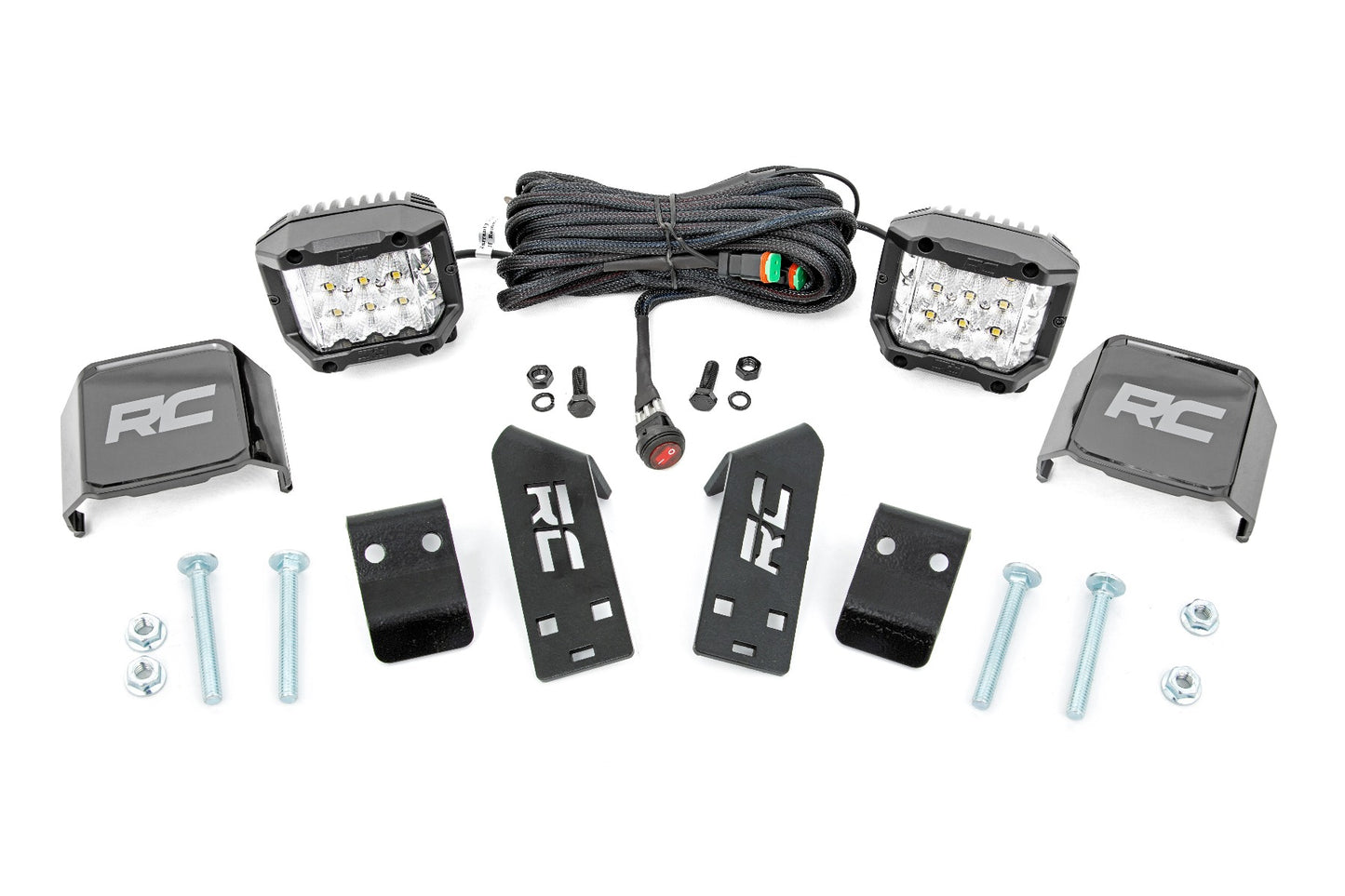 Fits Polaris RZR PRO XP LED Light A Pillar Mount 2" Chrome Pair Wide Angle 93078