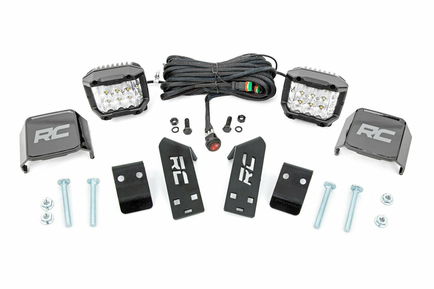 Fits Polaris RZR PRO XP LED Light A Pillar Mount 2" Chrome Pair Wide Angle 93078
