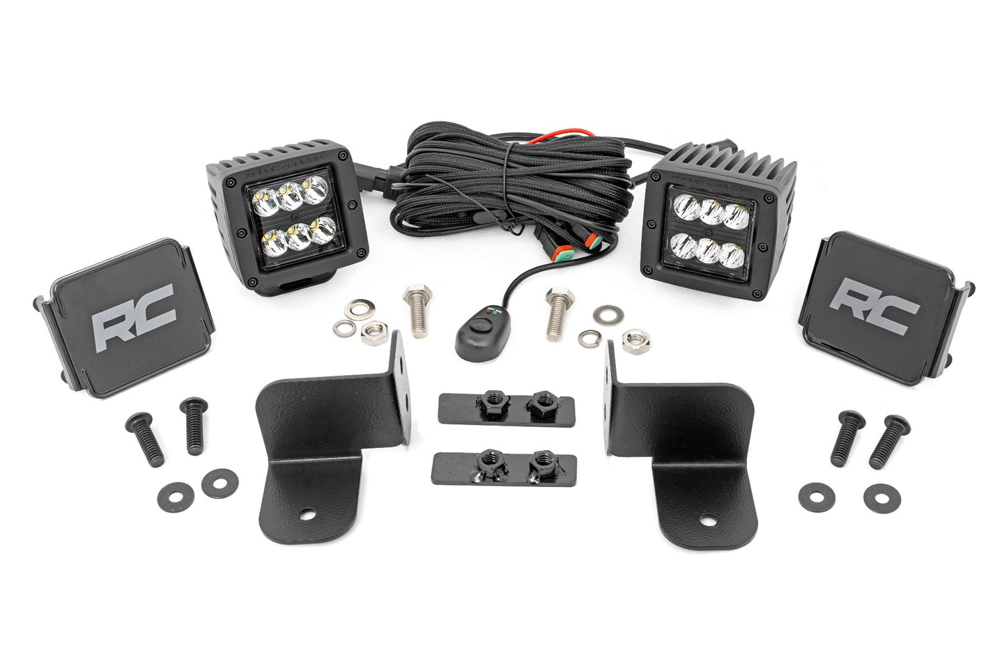 Fits Polaris Ranger 1000 LED Light Rear Mount 2" Black Pair Spot 93082