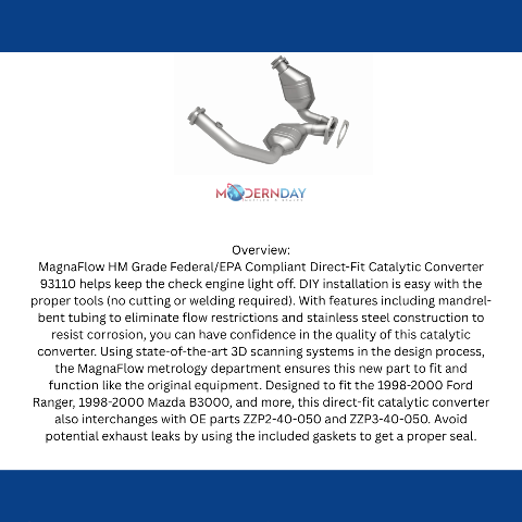 1998-2000 Ford Ranger 3.0/4.0 Direct-Fit Catalytic Converter 93110 Magnaflow