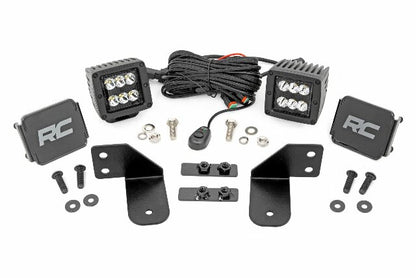 Fits Polaris Ranger 1000 LED Light RR Cage Mount 2" Black Spot Pair 93143