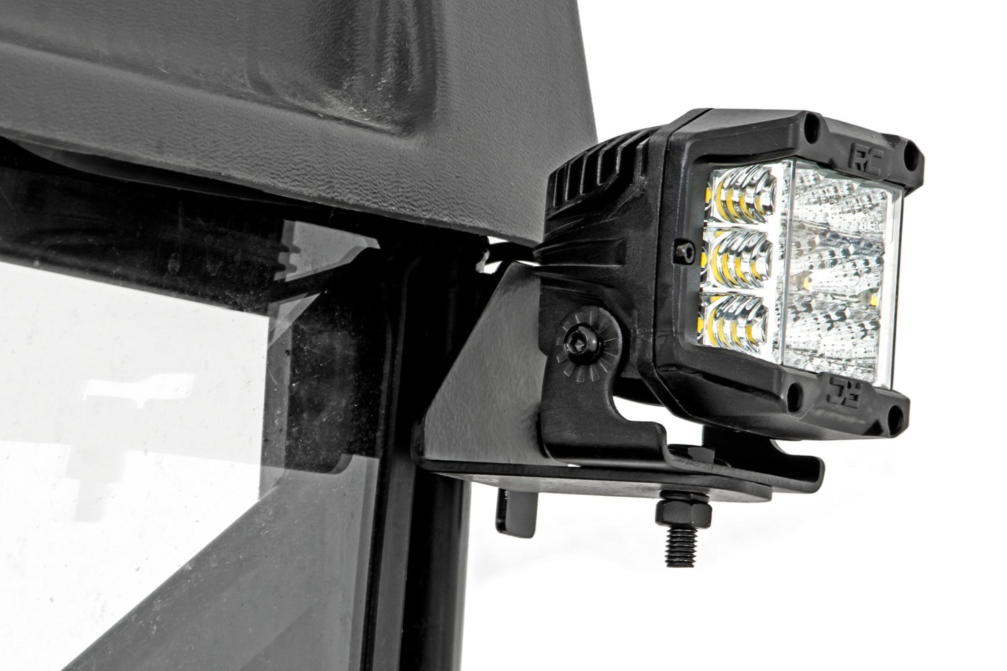 Fits Polaris Ranger 1000 LED Light RR Cage Mount 2" Chrome Pair Wide Angle 93144
