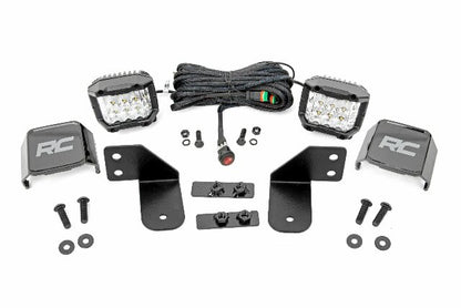 Fits Polaris Ranger 1000 LED Light RR Cage Mount 2" Chrome Pair Wide Angle 93144