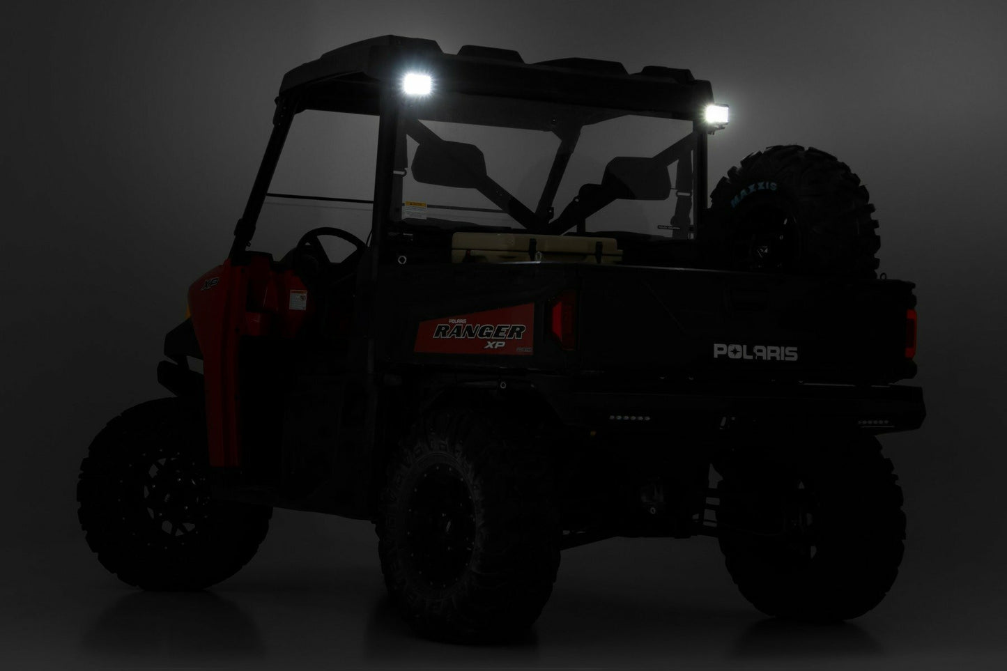Fits Polaris Ranger 1000 LED Light RR Cage Mount 2" Black Flood Pair 93145