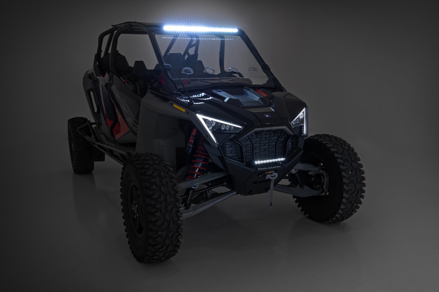Fits Polaris RZR Turbo R 4WD 30" Single Row Light Mount Front Black Series 93161