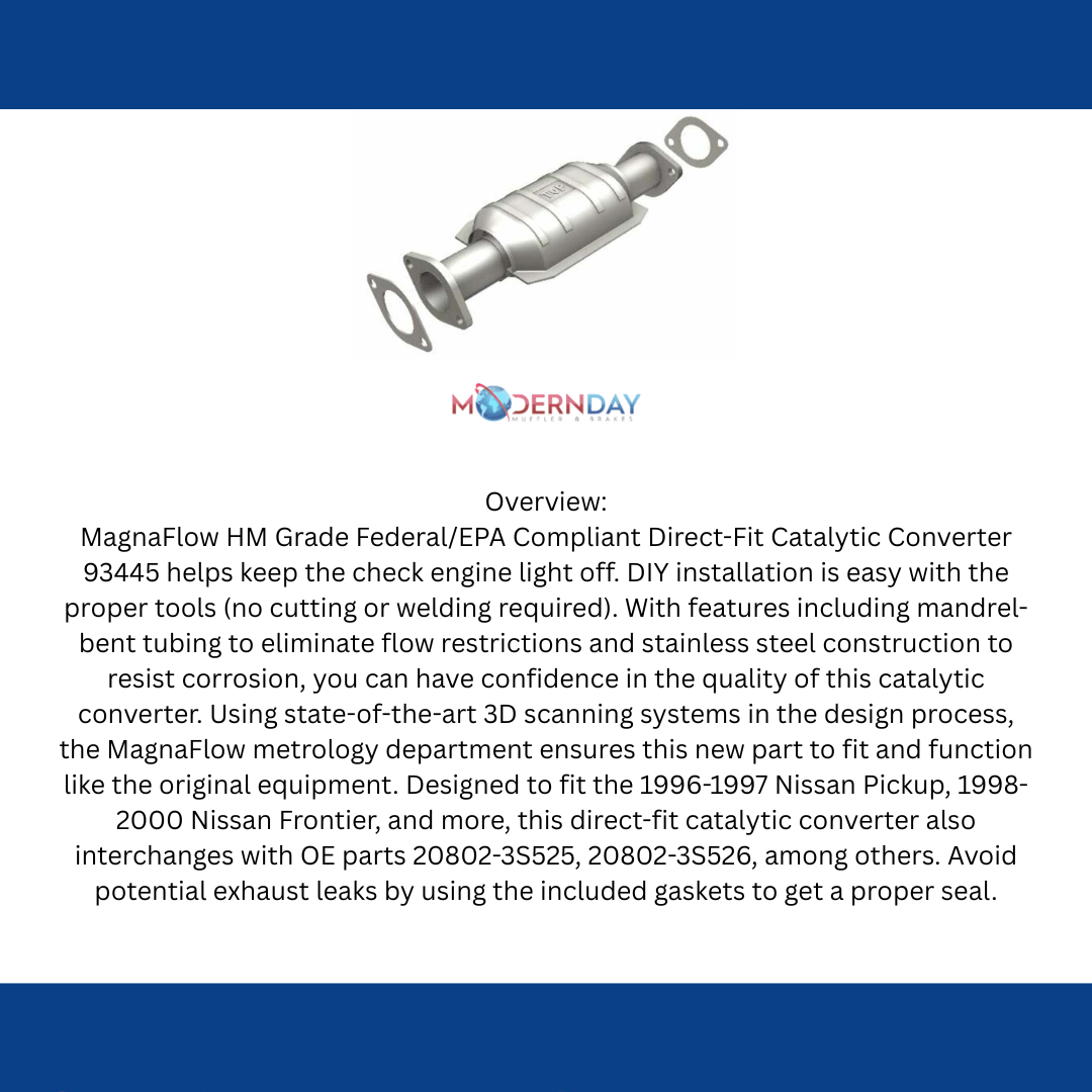 98-00 Frontier 2.4 rear Direct-Fit Catalytic Converter 93445 Magnaflow