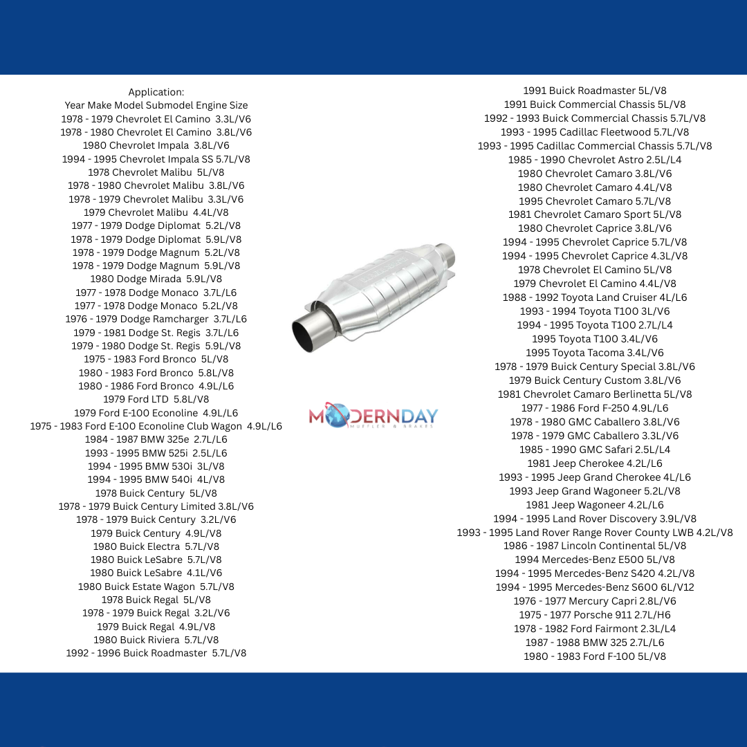 1978-80 Chevrolet El Camino Universal Catalytic Converter 2.25 94005 Magnaflow