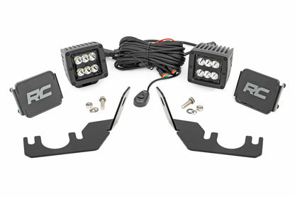 Fits Kawasaki Teryx LED Light; Rear Mount; 2" Black Pair; Spot; 94006