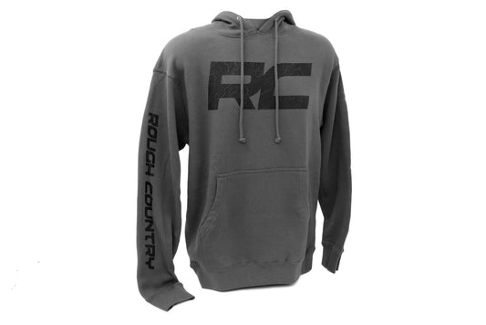 Rough Country Hoodie - RC Topographical Sleeve - Charcoal - SM - 94094SM