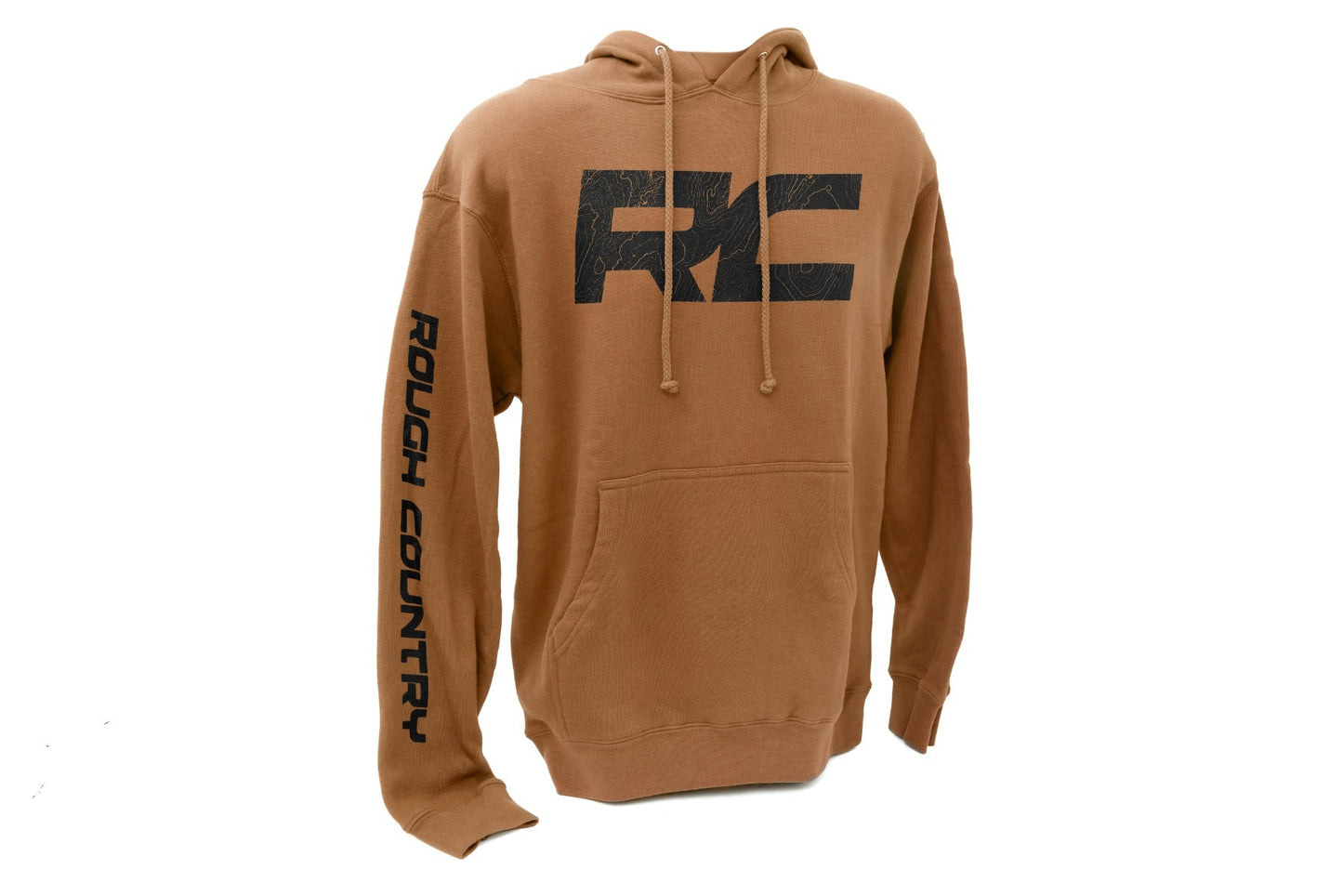 Rough Country Hoodie - RC Topographical Sleeve - Saddle - LG - 94095LG