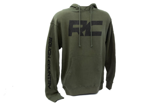 Rough Country Hoodie - RC Topographical Sleeve - Army Green - 3XL - 940963XL