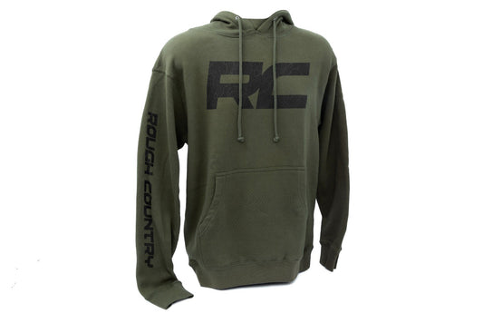 Rough Country Hoodie - RC Topographical Sleeve - Army Green - LG - 94096XL