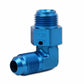 Earls 90 Degree -6 AN Male to 5/8-18 Inverted Flare Male Swivel - 949096ERL
