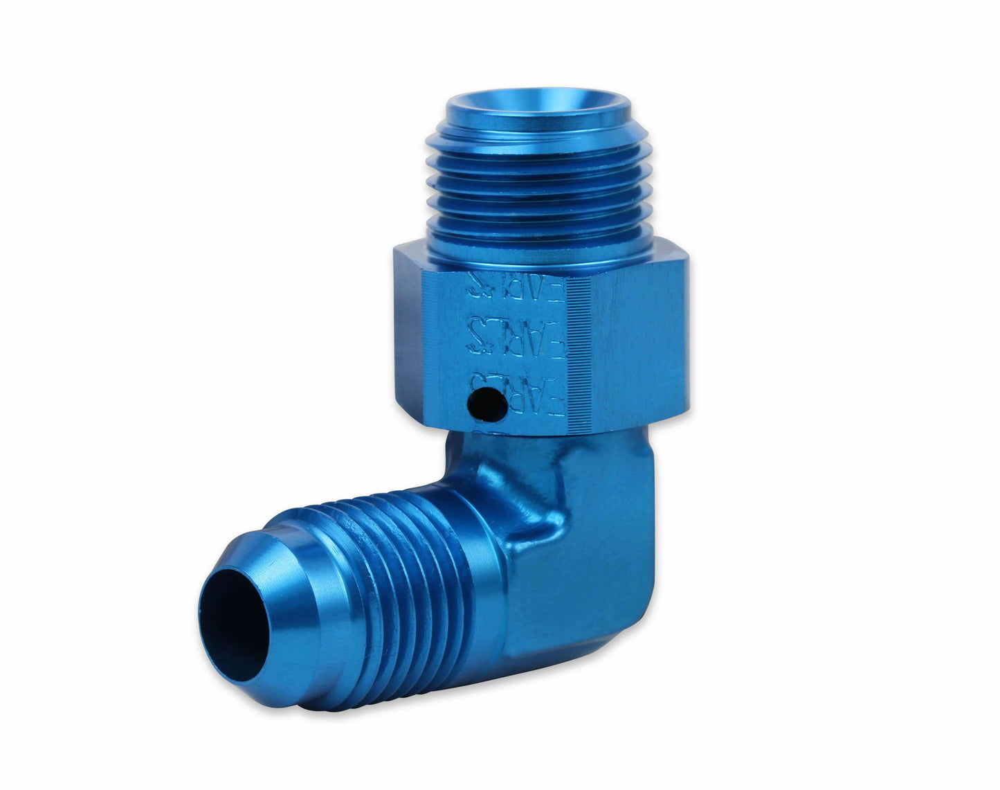 Earls 90 Degree -6 AN Male to 5/8-18 Inverted Flare Male Swivel - 949096ERL