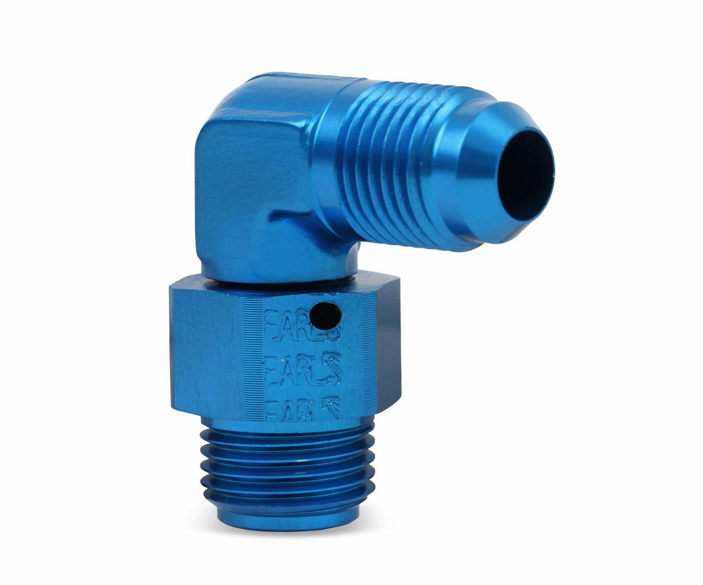 Earls 90 Degree -6 AN Male to 5/8-18 Inverted Flare Male Swivel - 949096ERL