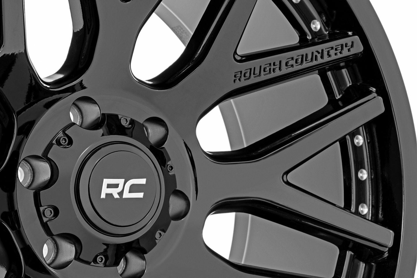Rough Country 95 Series Wheel; One-Piece; Black; 20x10; 6x5.5; -18mm 95201812