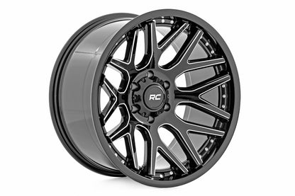 Rough Country 95 Series Wheel Machined Black 22x10 8x180 -19mm 95221006M
