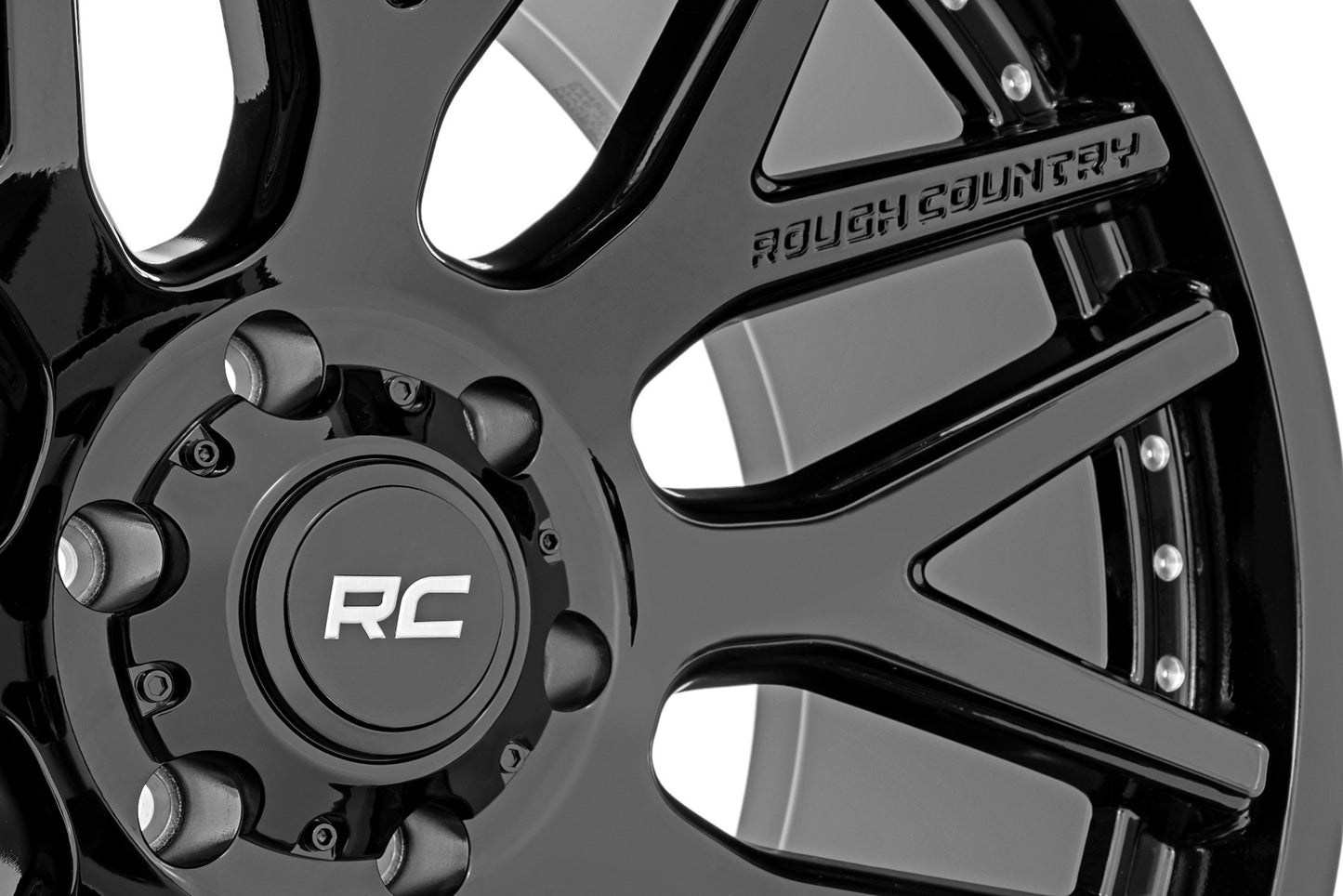 Rough Country 95 Series Wheel; One-Piece; Black; 22x10; 6x5.5; -25mm 95221012