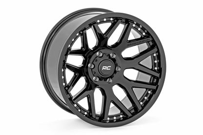 Rough Country 95 Series Wheel; One-Piece; Black; 22x10; 6x5.5; -25mm 95221012