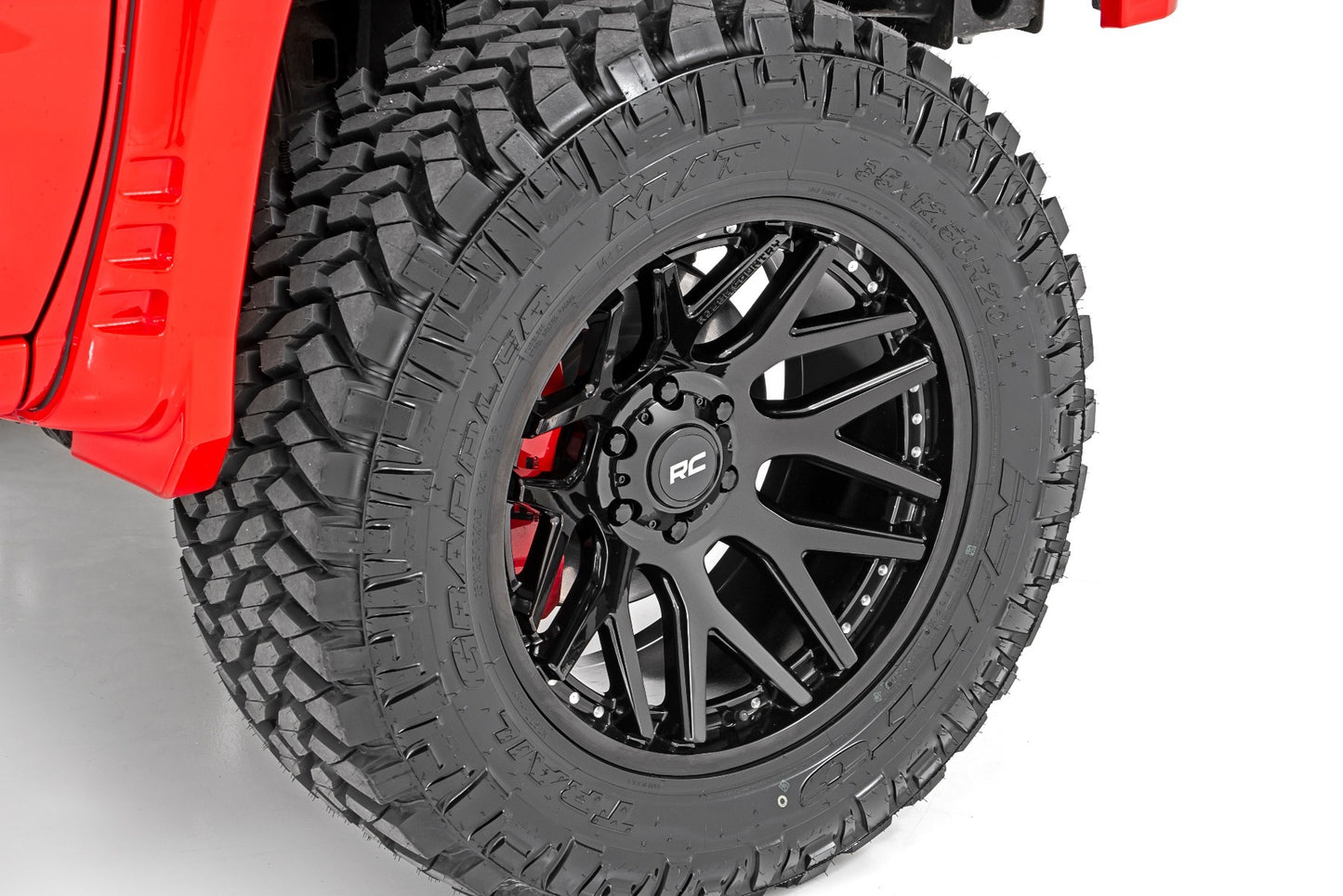 Rough Country 95 Series Wheel; One-Piece; Black; 22x10; 6x135; -19mm 95221017