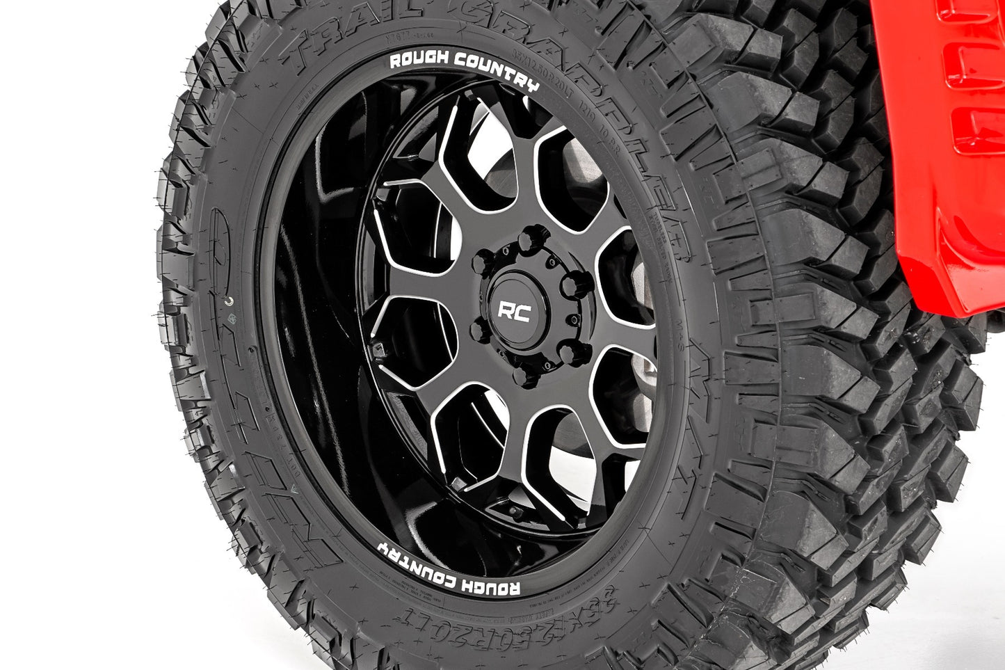 Rough Country 96 Series Wheel; One-Piece; Gloss Black; 20x9; 6x5.5 +0mm 96200012