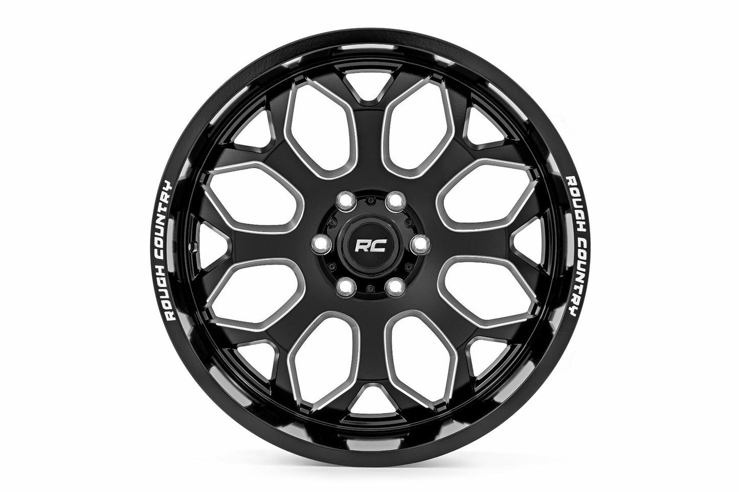 Rough Country 96 Series Wheel; One-Piece; Black; 20x10; 6x5.5; -19mm 96201012A