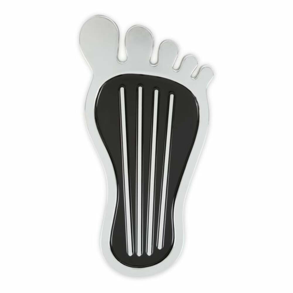 Mr. Gasket Foot Print Gas Pedal Pad - Aluminum -Chrome & Painted Black Trim 9645